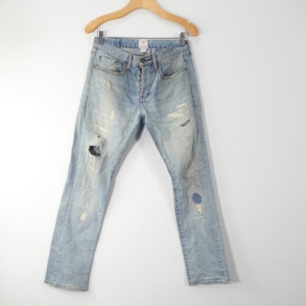 Distressed‎ Ripped Jeans Mens 28x30 Blue GAP X MICHAEL BASTIAN  Button Fly